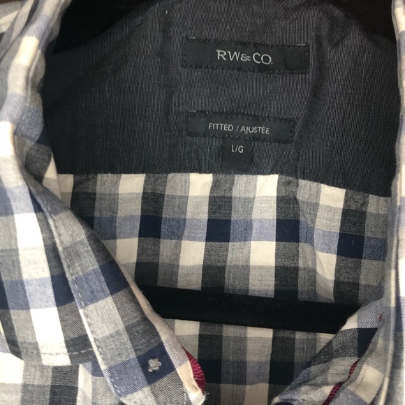 RWand Co men’s fitted button-down plaid shirt L - Picture 3 of 3